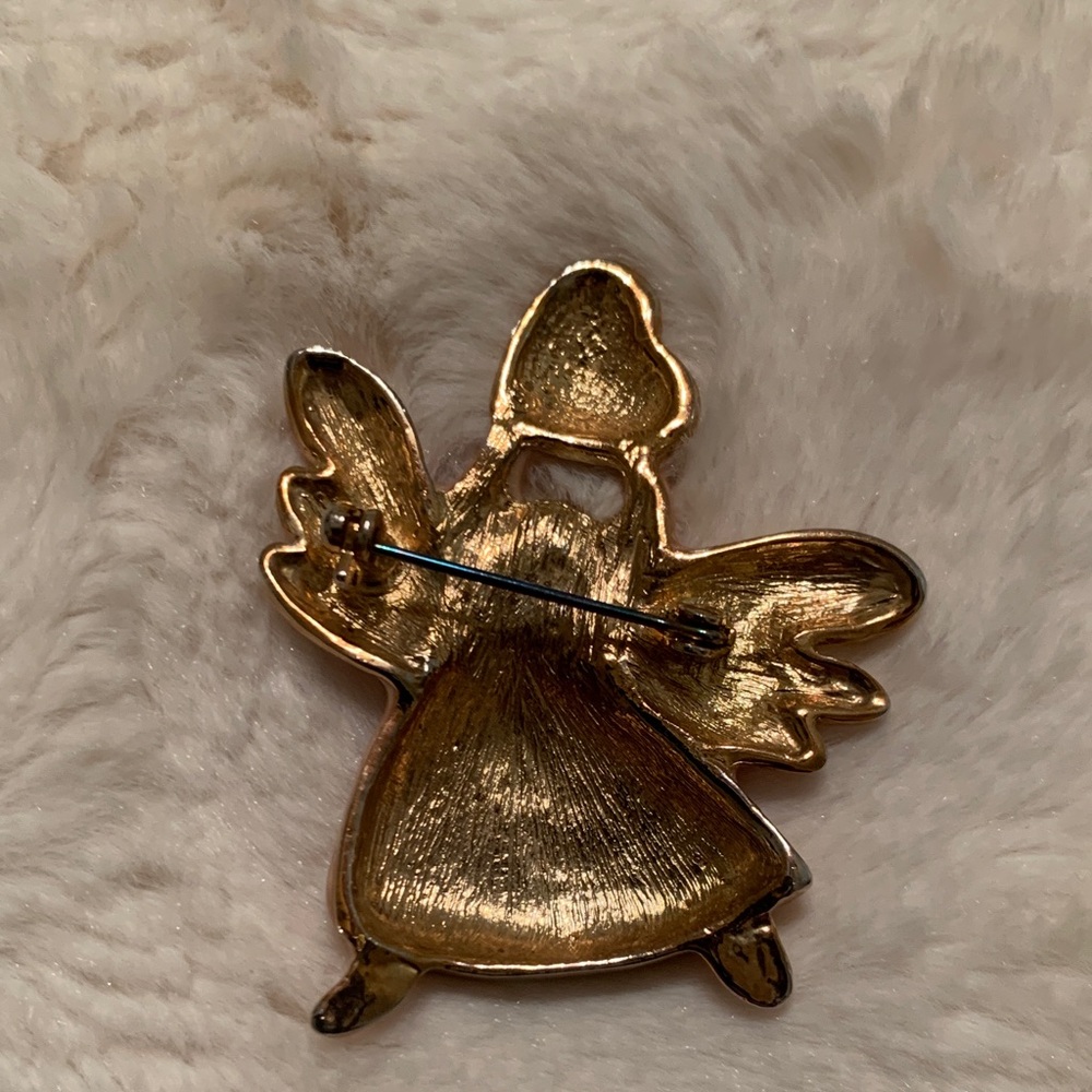 Pink Angel Brooch with Rhinestones - Picture 3 of 6